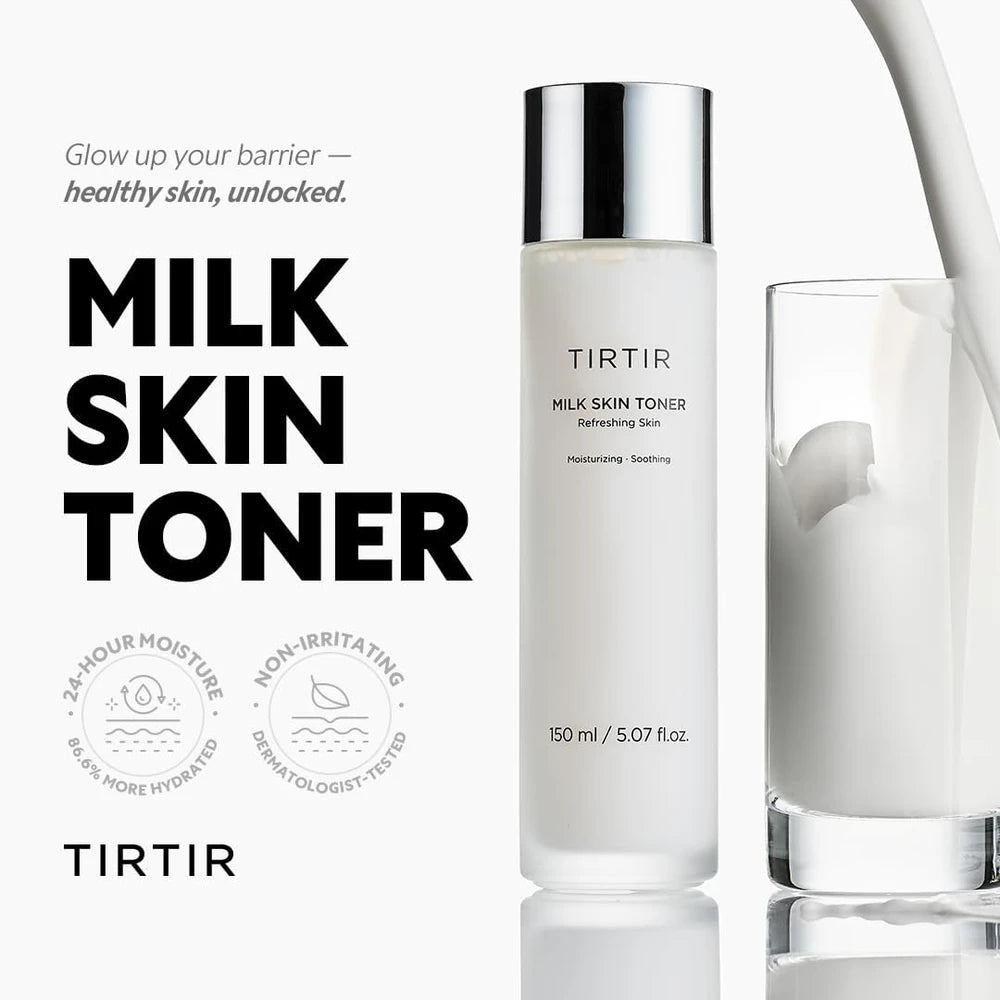 Dewy Glow Routine Set – TIRTIR Milk Skin Toner + SOS Serum + Ceramic Cream